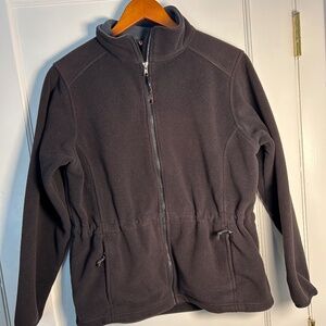 L.L.Bean women's black fleece full-zip jacket | Med| Gorpcore outdoor hiking